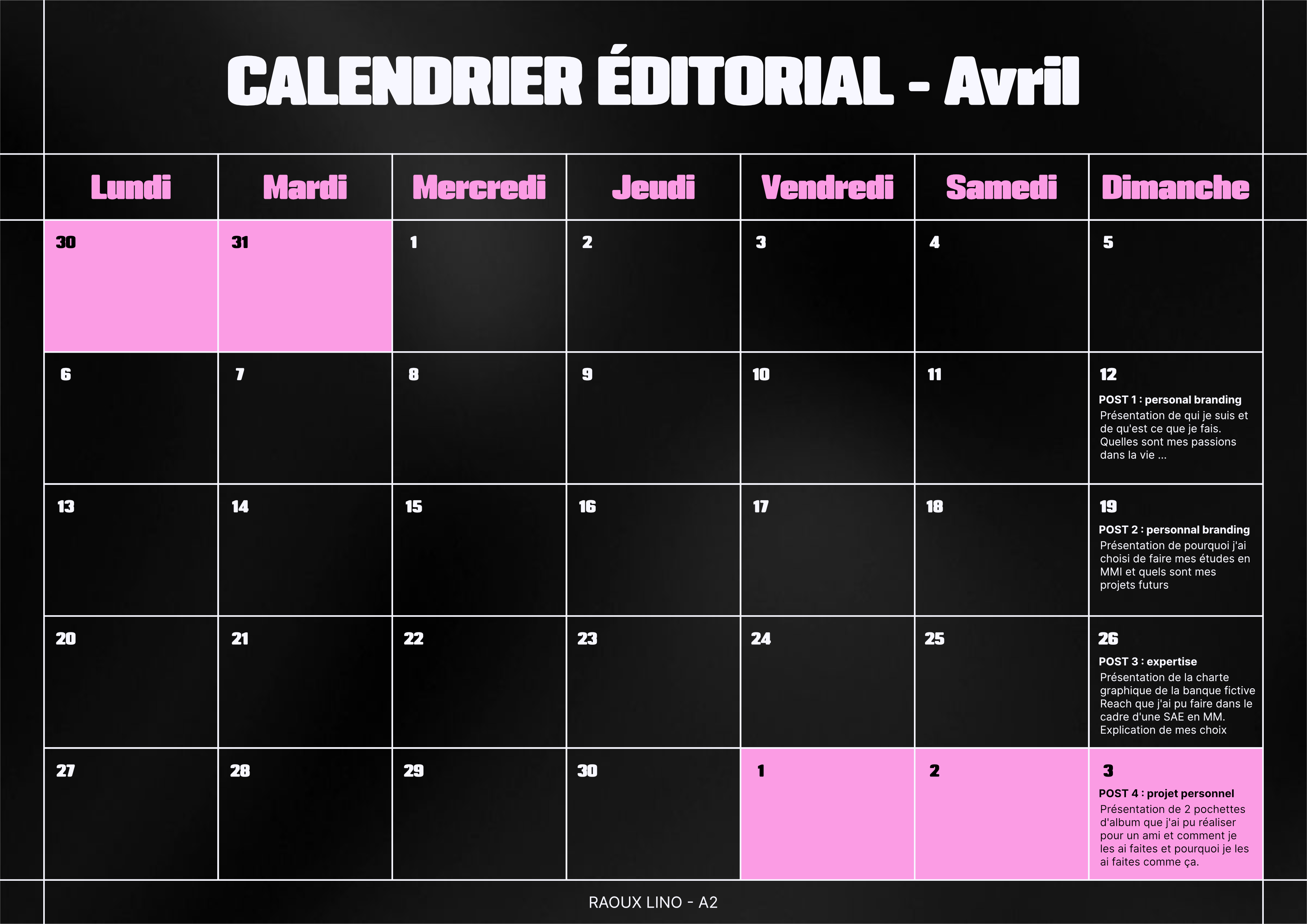 Calendrier Éditorial