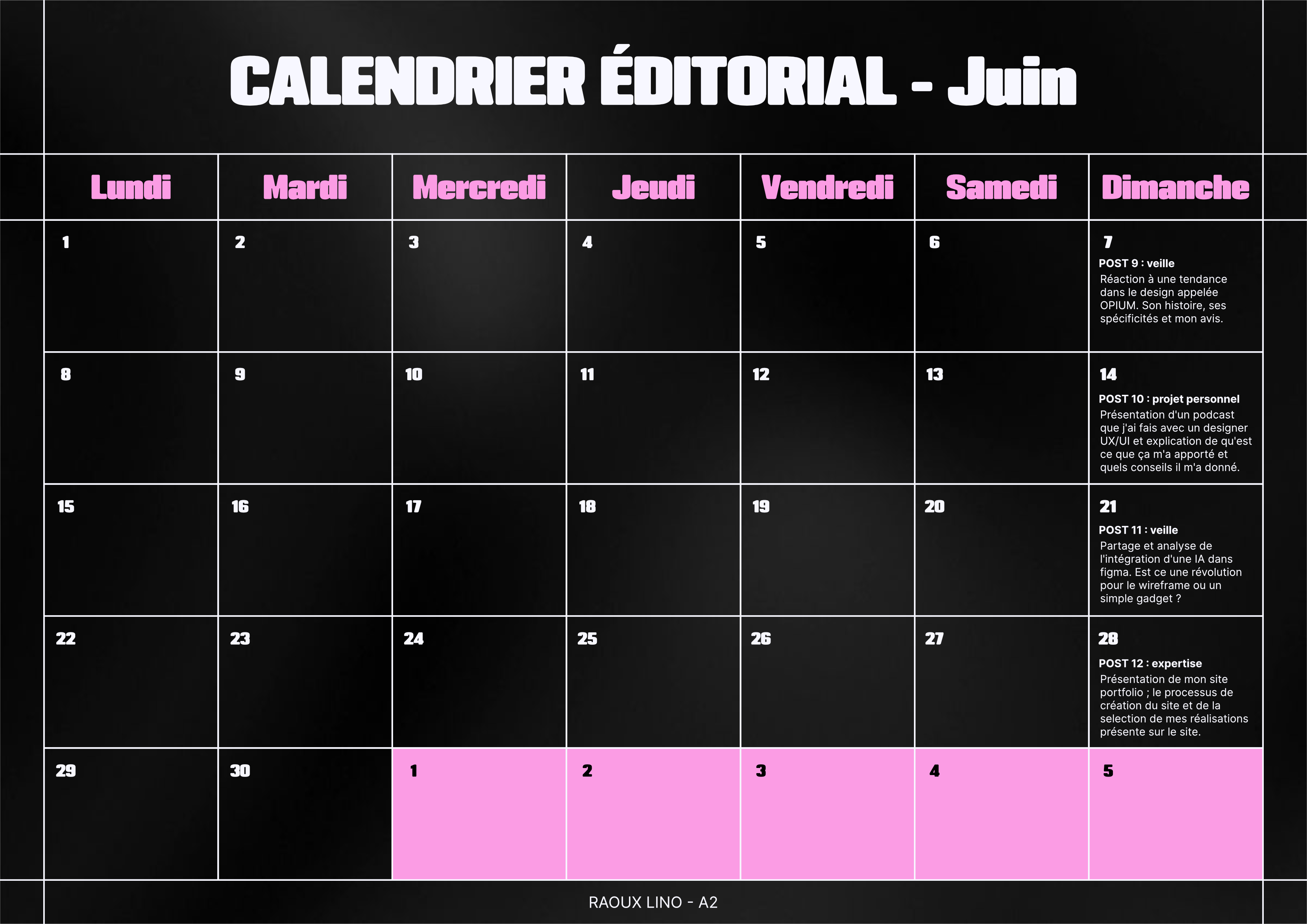 Calendrier Éditorial